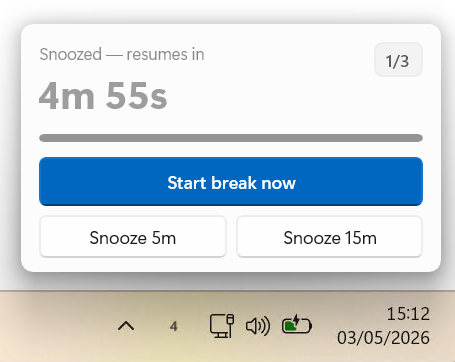 Flyout — snoozed
