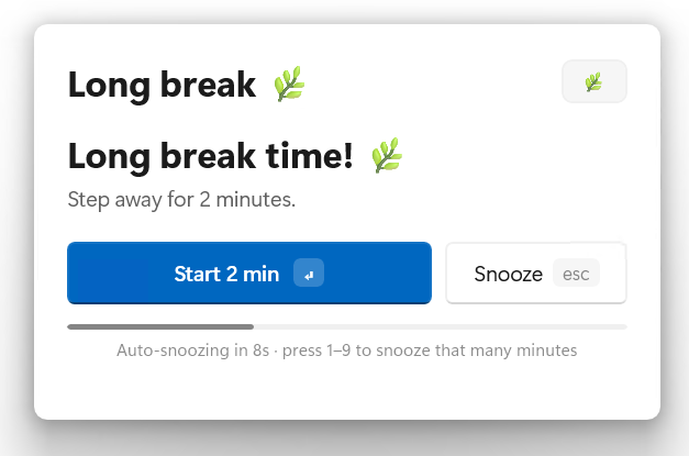 Long break — prompt